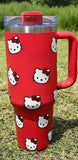 HK 40oz tumbler with straw cap