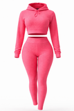 Pink Crop Top Waffle Set